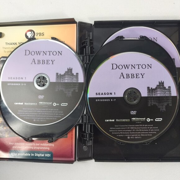 Downton Abbey Seasons 1,2, & 3, by PBS, 9 Disc DVD Set w/ Slipcover Used - Picture 7 of 10